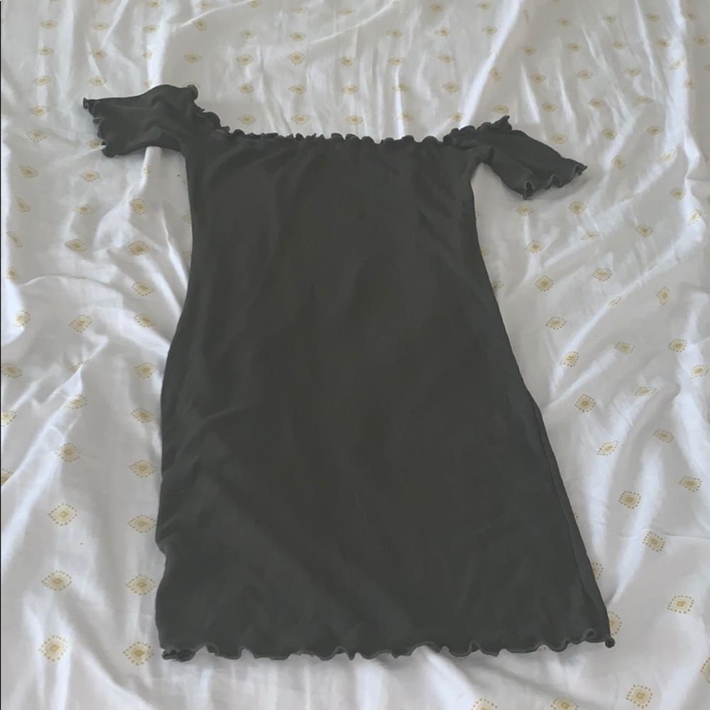 Off the shoulder Olive Green Dress